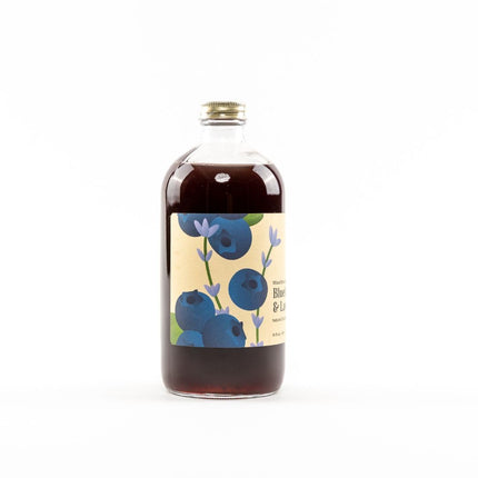 Wood Stove Kitchen - Blueberry & Lavender Mix | Cocktail & Mocktail Mixer - Natural Craft Syrup with Tasty Flavors - Concentrated & Alcohol Free - Aromatic, Honey, 16 oz.