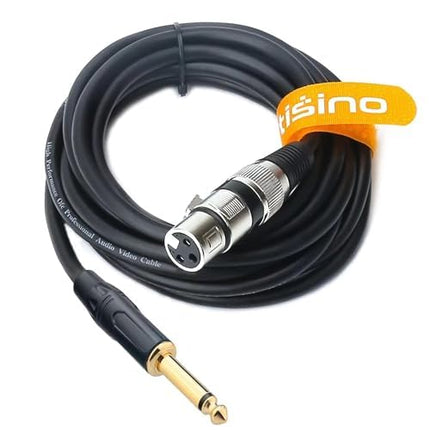 Female XLR to 1/4" TS Mono Jack Unbalanced Microphone Cable, 6.6 FT