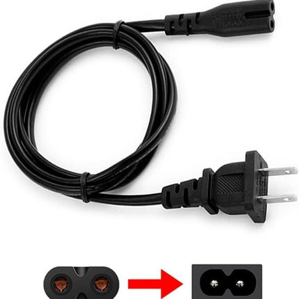 AC 2 Prong Power Cord 3FT C7 Figure 8 Replacement Power Cable for Samsung TV, LG, TCL, Roku, PS5, PS4, Xbox Game Console, Monitor and More