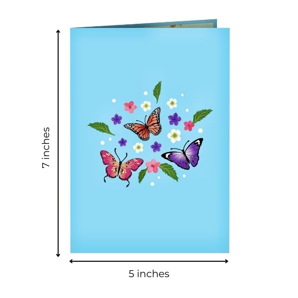 Butterflies in Nature Pop Up Card - 3D Butterfly Card for Wife, Husband, Girlfriend, Mom, Dad, Mother - photo 2