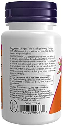 NOW Foods Vitamin D3 benefits and certifications