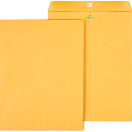 Staples 12 x 15.5 Clasp & Moistenable Glue Kraft Catalog Envelopes, Brown, Heavy‑Duty Mailing Envelopes for Documents, 100/Box