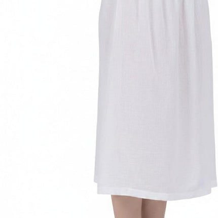 Cotton Half Slip Skirt, Women's Midi Length Underskirt with Elastic Waistband