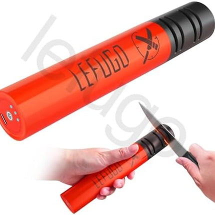 Cordless electric knife sharpener USB-C rechargeable 3-speed front view