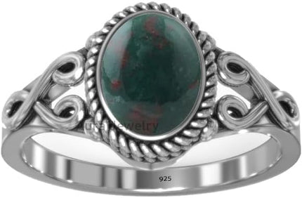 Solid 925 Sterling Silver Ring For Womens Natural Gemstone Ring Sterling Silver Wedding Ring Oval Gemstone Ring