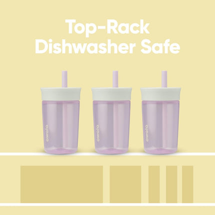 Owala Kids Insulation BPA-Free Plastic Tumbler with Spill Resistant Flexible Straw, Easy to Clean, Kids Water Bottle, Great for Travel, Dishwasher Safe, 15 Oz, Mint and Pink, (Unicorn)