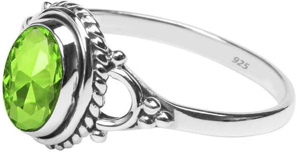 Natural Gemstone Stone Rings- 925 Sterling Silver Ring For Womens and Girls Christmas Gift