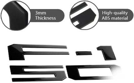 Tailgate Insert Letters for 2018 2019 2020, 3D Raised Tailgate Decals with Strong Adhesive, Durable ABS Plastic Emblems, Easy Installation, Matte Black