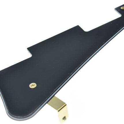 KAISH Black 3 Ply LP Guitar Pickguard with Gold Stainless Steel Bracket and Steel Mounting Screws for USA Les Paul