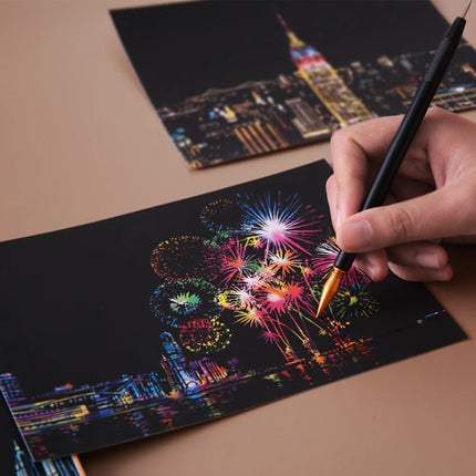 DIY Night Scene Scratch Art - photo 4