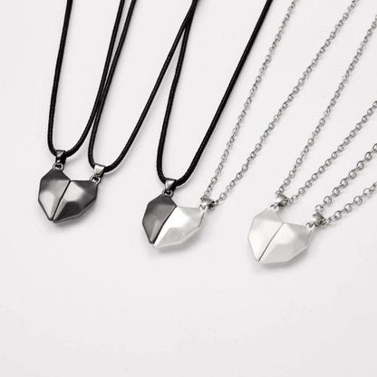 USA-CALI Elegant Couple Necklace Set close-up detail view for him and her