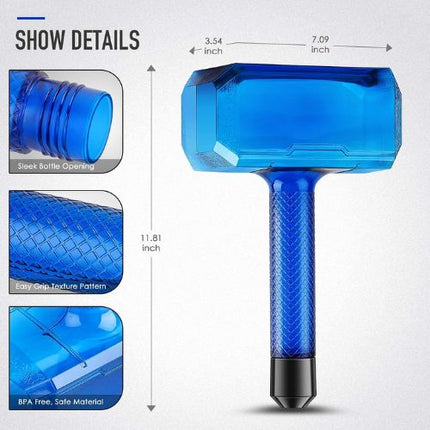 Thor Hammer Water Bottle size comparison and capacity demonstration