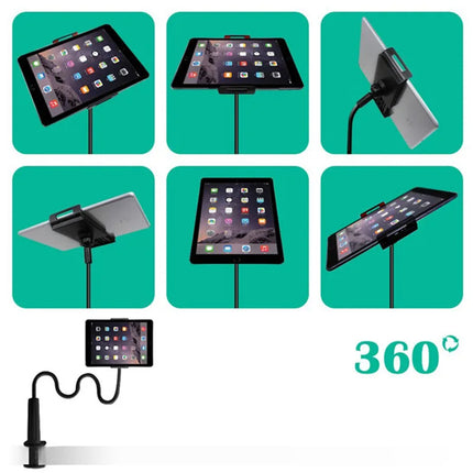 Tablet Holder Clip Stand flexible arm with 360 degree rotation support