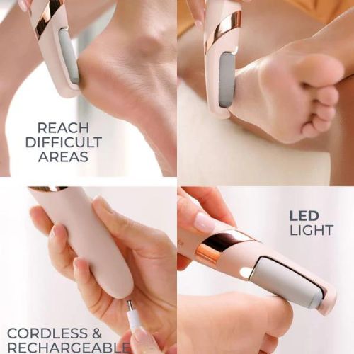Electric foot file replacement roller heads and accessories