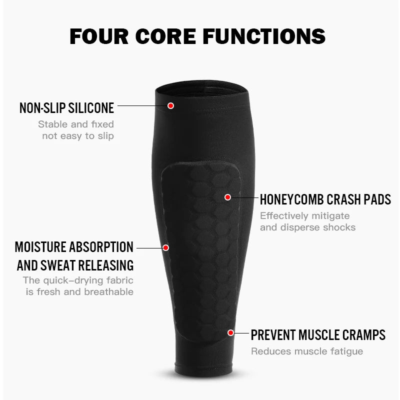 Shin Guard Socks Sleeves with Foam worn on leg