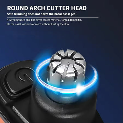 Electric nose hair trimmer in use demonstrating easy nose grooming