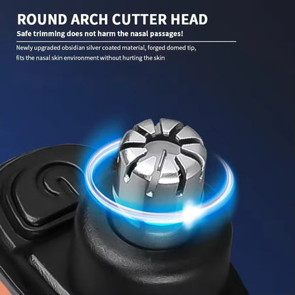 Electric nose hair trimmer in use demonstrating easy nose grooming