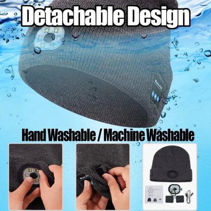 3-in-1 Function Bluetooth Beanie with Light - photo 4