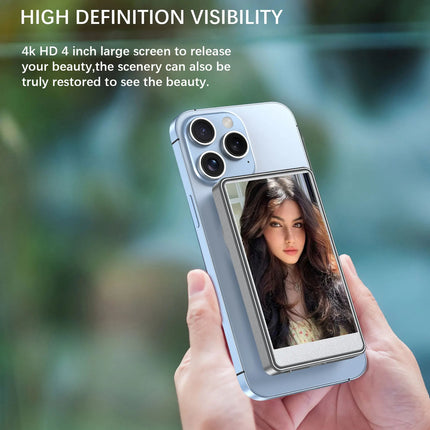 Vlog Selfie Monitor Screen for iPhone close-up detail view
