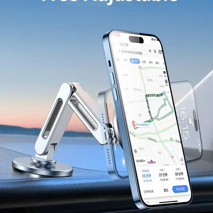 MagSafe phone stand mount closeup showing strong magnetic grip mechanism