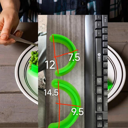 Silicone plate separator detail view showing non-slip grip and protective padding