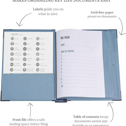 Important Document Organizer | Binder with Guided Labels, Acid-Free File Folder Organizer with 10 - photo 3