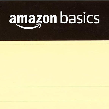 Amazon Basics 50-Sheet Narrow Ruled Lined Writing Note Pad, 5" x 8", 12-Pack, Canary, Perforated