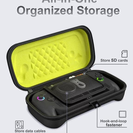 ProCase Carrying Case for ROG Xbox Ally & Xbox Ally X 7" 2025, EVA Hard Travel Storage Bag with 5 SD Card Slots, Protective Pouch for Handheld Gaming Console & Accessories -Black