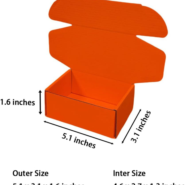 50 Pcs 5.1 x 3.1 x 1.6 Inches Mini Size Corrugated Cardboard Gift Boxes