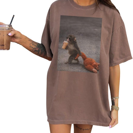 Team Punch Shirts, Baby Monkey Punch Drinking Iced Coffee T-Shirt, Stay Kind Shirts, Monkey Punc h Sweatshirt