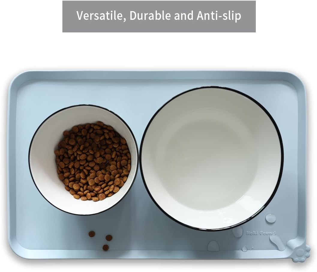 Silicone Pet Food Mats - Non Slip Bowl Placemats for Dogs & Cats - Waterproof, Suitable for Carpet  - photo 4