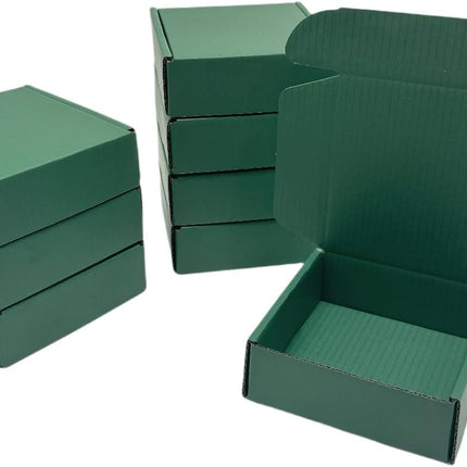 50 Pcs 6.3 x 6 x 1.6 inches Shipping Boxes for Small Business Cardboard Corrugated Mailer Boxes for Shipping Packaging Holidays Craft Gifts Giving Products (Hunter Green)