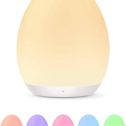 JolyWell Night Light for Kids, Baby Night Light with 7 Colors Changing Mode & Stepless Dimming, Nursery Night Light BPA Free,Rechargeable Egg Night Light for Breastfeeding 1h Timer & Touch Control