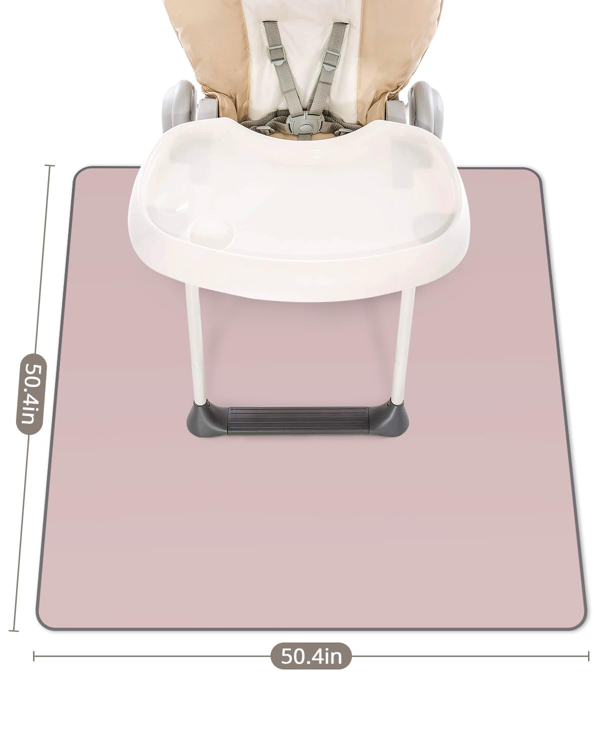 Baby Splat Mat for Under High Chair, 50.4 x 50.4 Inch Wipeable Splash Mat, Waterproof and Washable - photo 3