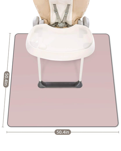 Baby Splat Mat for Under High Chair, 50.4 x 50.4 Inch Wipeable Splash Mat, Waterproof and Washable - photo 3