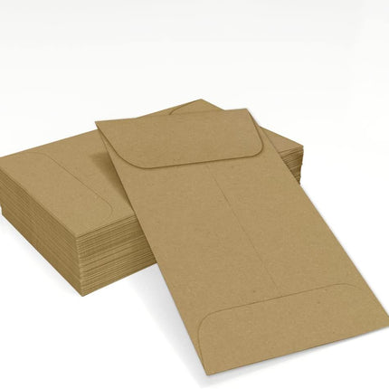 LUXPaper #1 Coin Envelopes in 70 lb. Grocery Bag, Envelopes for Coin Collections, Stamps, and More, with Moistenable Glue, 50 Pack, Envelope Size 2 1/4 x 3 1/2 (Brown)