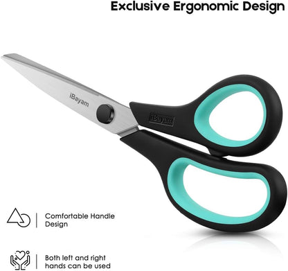 3-Pack 8-Inch Heavy Duty Scissors with Ultra Sharp Blades and Comfort Grip Handles - photo 2