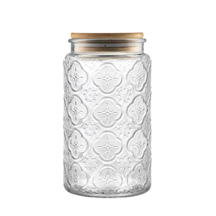 Vintage Glass Jar with Lid, 23.7oz Coffee Canister