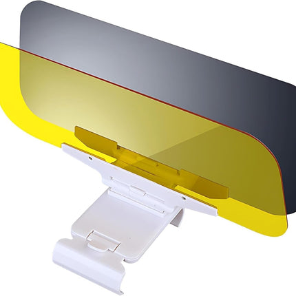 Day/Night Polarized Sun Visor Extender for Car/Trucks, Anti-Glare UV Protection Clip-On Shield, Shatterproof Optical Acrylic/Heat Reducer/Universal Adhesive-Free Sun Visor for Car Windshield