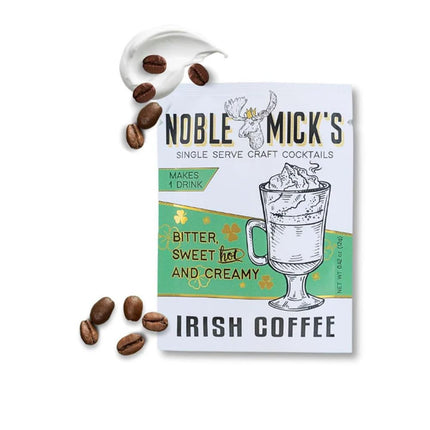 Noble Mick's Drink Mix, Bundle of 6 Packets, Low Calorie, Made in USA, Single Serve Craft Cocktails (Irish Coffee)