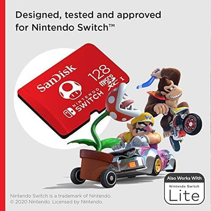 SANDISK 128GB microSDXC Card Licensed for Nintendo-Switch - Made for Nintendo-Switch, OLED, and Lite - SDSQXAO-128G-GNCZN