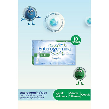 EnterogerminaKids, Probiotic Oral Suspension for Children, Digestive & Gut Flora Support, Digestive Balance (10 Vials)
