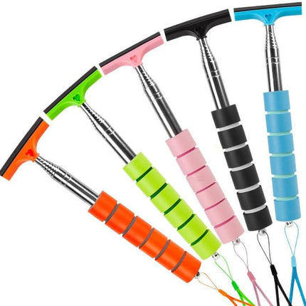 5 PCS Side Mirror Squeegee, Car Mirror Squeegee, Retractable Car Rearview Mirror Wiper, Portable Car Cleaning Tool for Rainy Foggy Weather (Black/Pink/Green/Orange/Blue)
