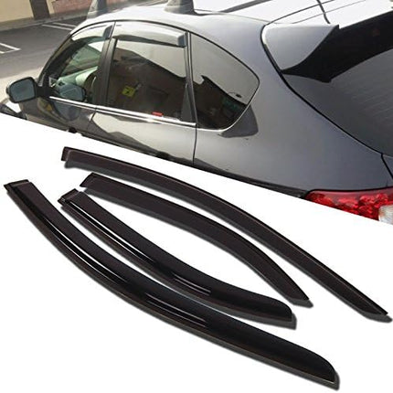 TuningPros WD-485 Tinted Smoke Out-Channel Window Visor Deflector Rain Guard 4-pc Set
