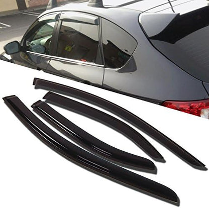 Tinted Smoke Out-Channel Window Visor Deflector Rain Guard 4-pc Set