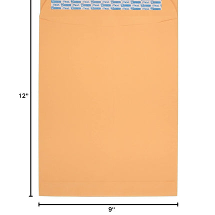 Envelopes, Letter Size 9" x 12", Press-It Seal-It Self Adhesive Closure, Brown Kraft All-Purpose 24-lb Paper, Manila Mailing Envelopes, 25 Count (76086)