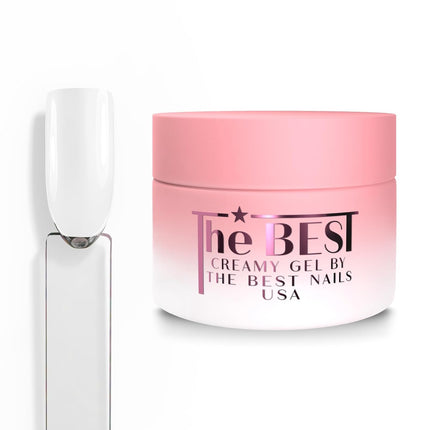 THE BEST Creamy Hard Builder Gel SANTORINI– Patented, Professional UV/LED Nail Extension Gel for Sculpting & Overlays, 6-Week Wear – Creamy Self-Leveling Hard Gel System – 21 FREE Formula, Made in USA