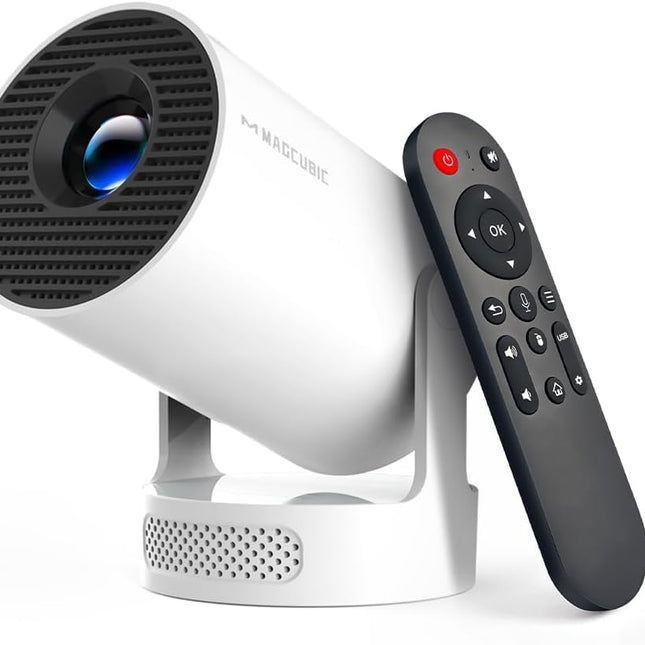 Mini Projector with WiFi 6 and Bluetooth 5.4, Portable Projector 4K Support, 5W Soundbase Speaker, Auto Vertical