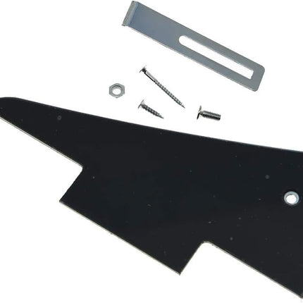 KAISH Black 3 Ply LP Guitar Pickguard with Chrome Bracket for Epi Les Paul