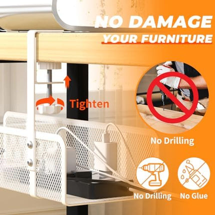 Cable Organizer Tray - power strip mounting detail